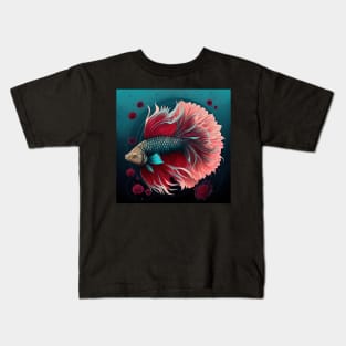 Floral Betta fish Kids T-Shirt